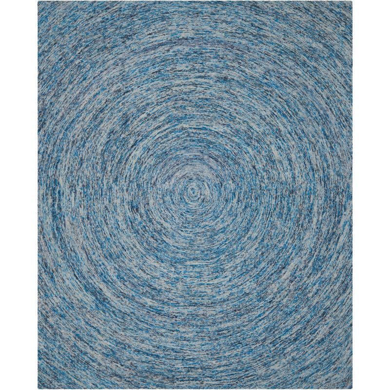 Bohemian Bliss Dark Blue Hand-Tufted Wool Area Rug 8' x 10'