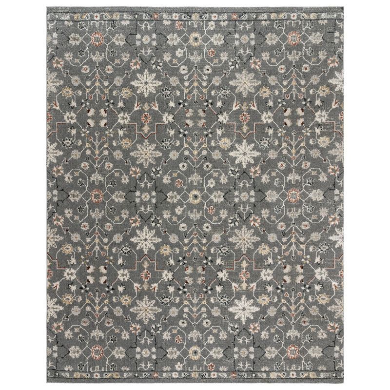 Gray Tufted Rectangular 5' x 7' Polyester Shag Area Rug