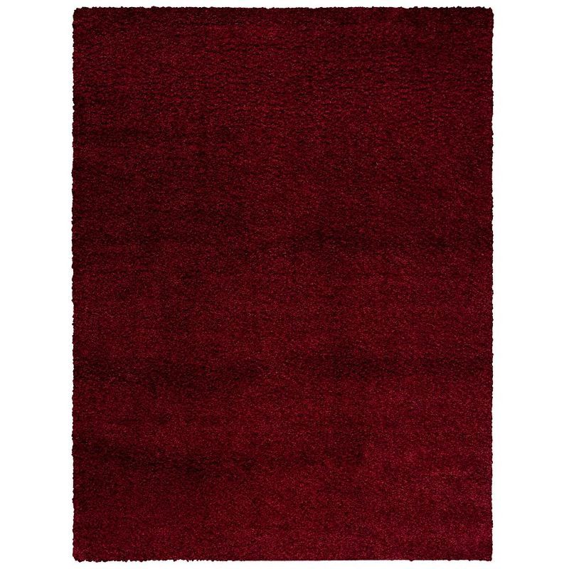 Maroon 8' x 10' Hand-Knotted Shag Area Rug