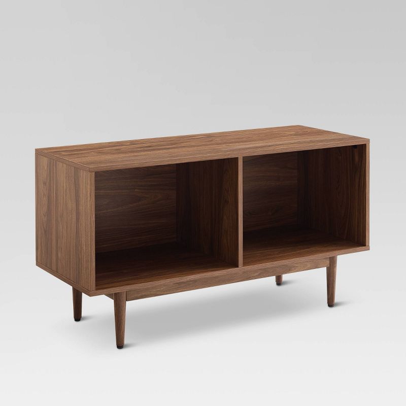 Liam Mid-Century Walnut Record Storage Console - 45in