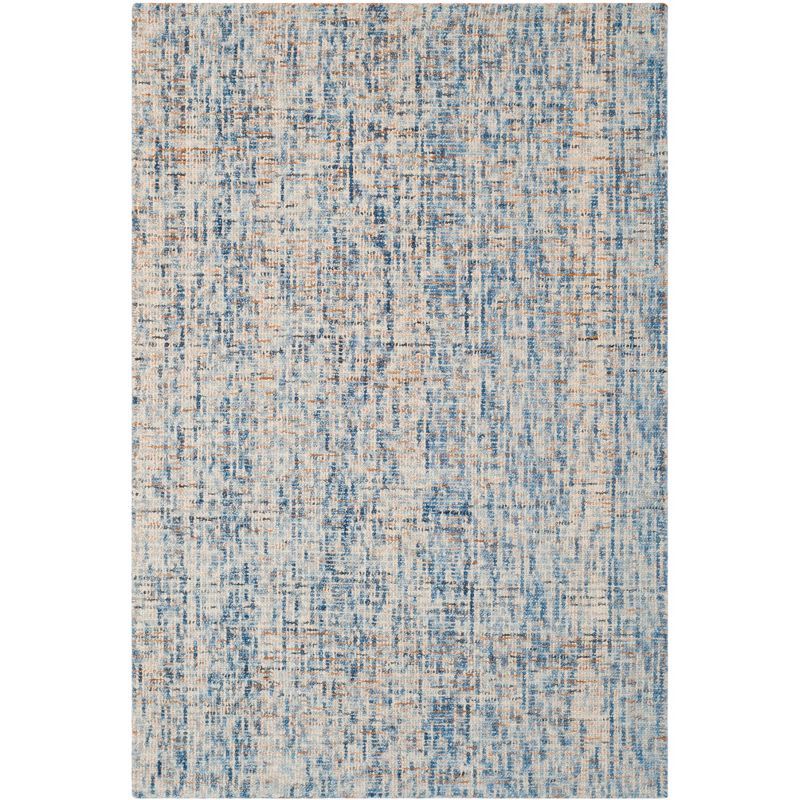 Handmade Dark Blue Abstract Wool Area Rug 3' x 5'