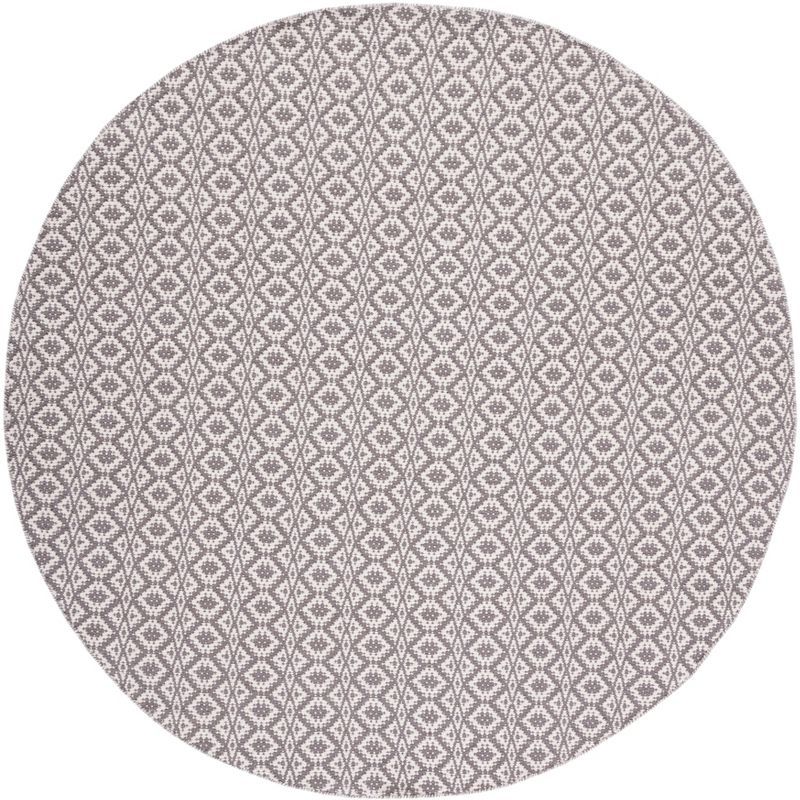 Ivory Cotton Hand-Woven Flatweave Round Rug - 4' Diameter