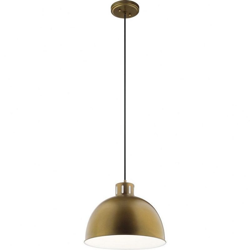 Zailey Black and Brass Glass Wall Sconce with Dome Shade