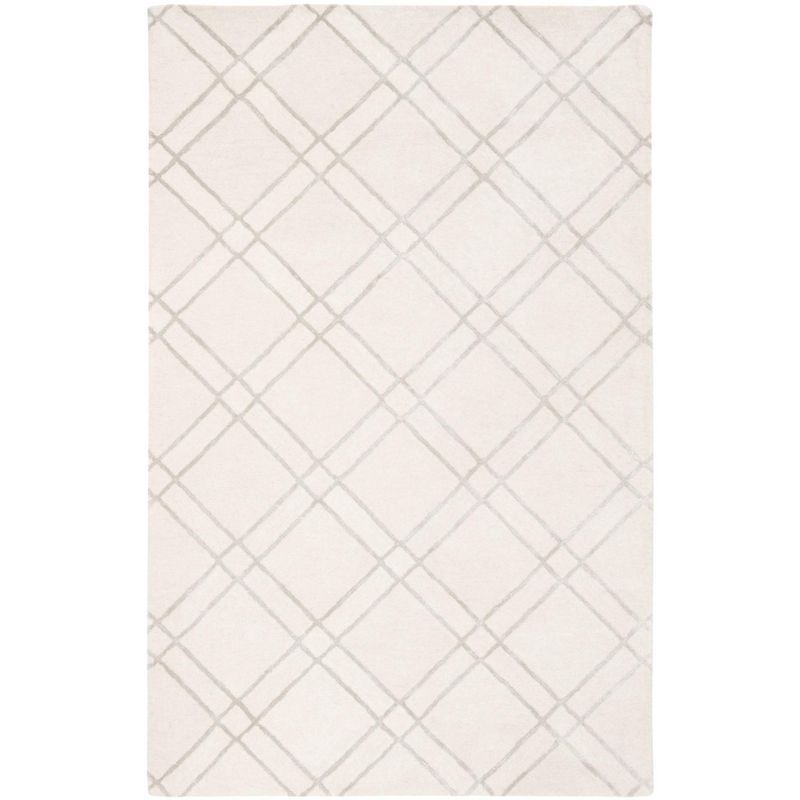Ivory and Silver Wool Handmade Tufted Area Rug, 8' x 10'