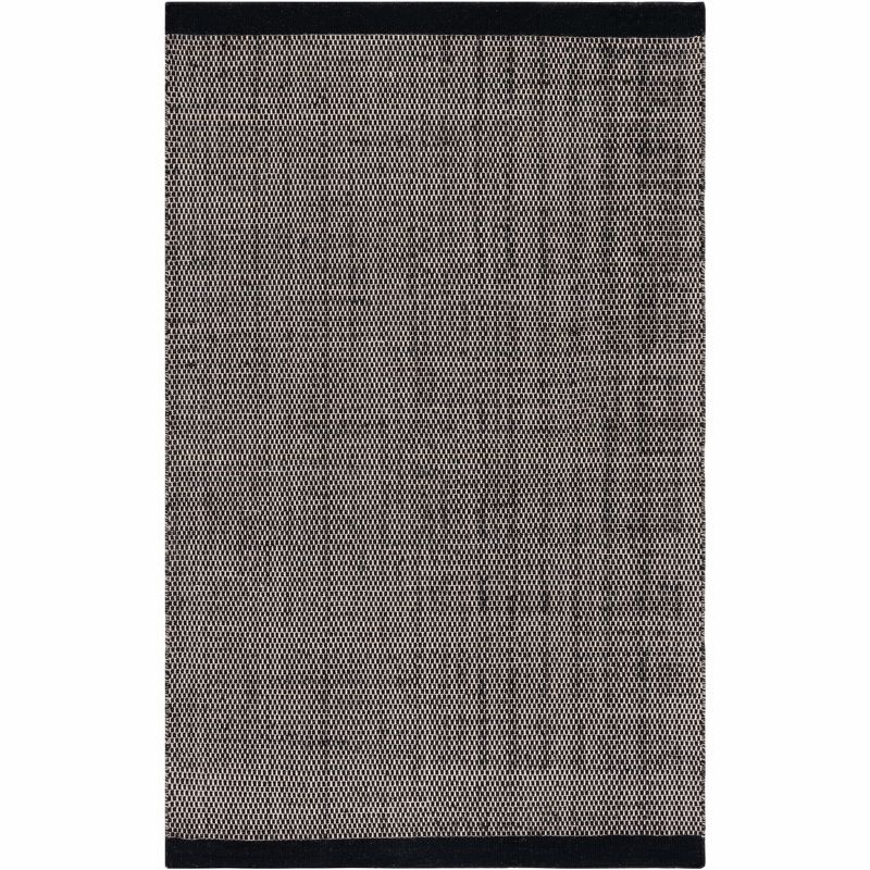 Vermont Black Handwoven Wool 5' x 8' Area Rug