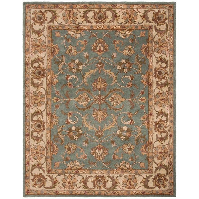 Elegant Heritage Hand-Tufted Wool Rug in Blue/Beige - 8'3" x 11'