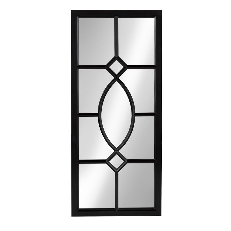 Cassat Contemporary Black Windowpane Full-Length Wall Mirror