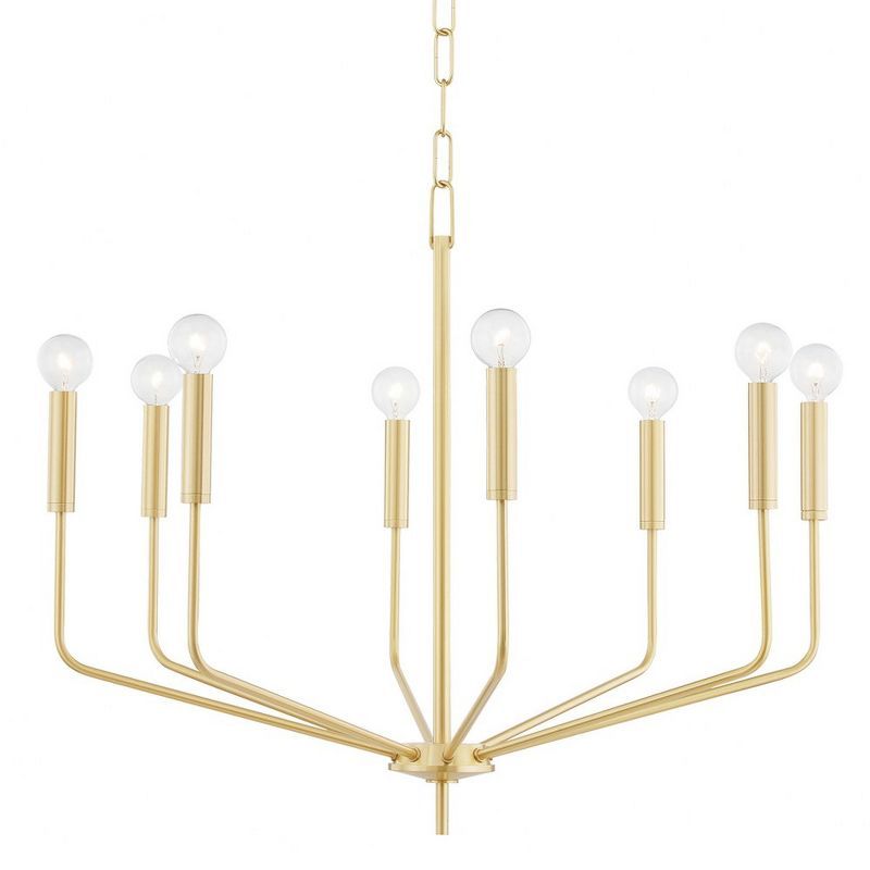 Aged Brass 30'' 8-Light Candelabra Chandelier