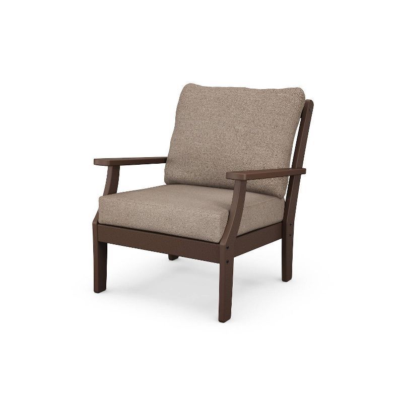 Braxton Traditional Cross-Back Outdoor Club Chair with Cushions