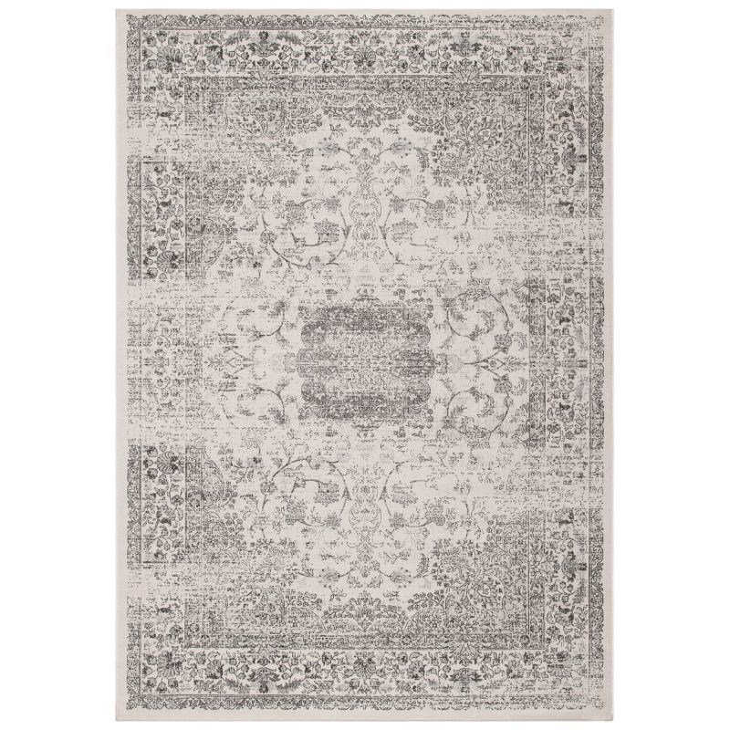 Ivory Rectangular Viscose Easy Care Area Rug