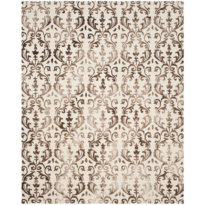 Ivory and Chocolate Hand-Tufted Wool 8' x 10' Area Rug