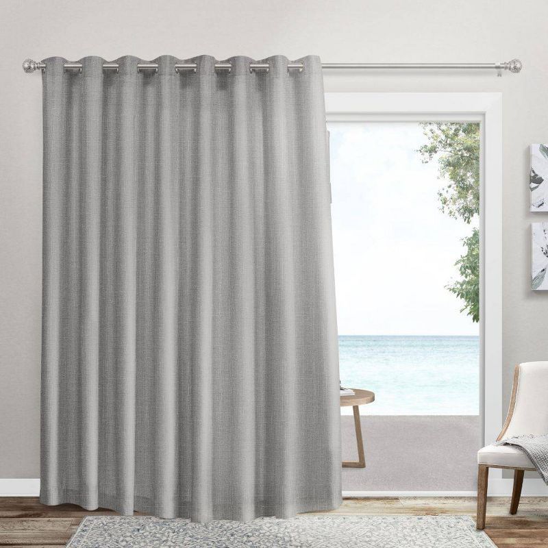 Dove Grey Polyester Light-Filtering Grommet Curtain Panel