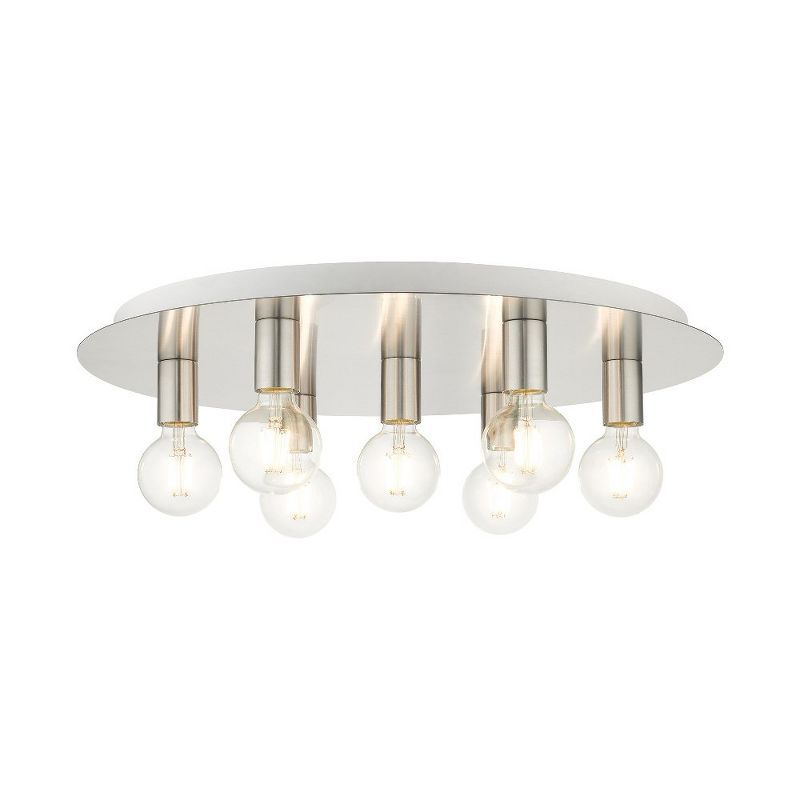 Hillview Brushed Nickel 7-Light Versatile Flush Mount
