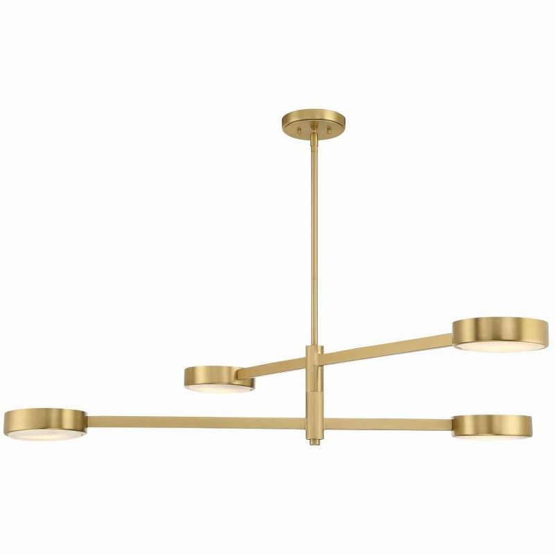 Modern Gold 4-Light Adjustable Alabaster Stone Chandelier