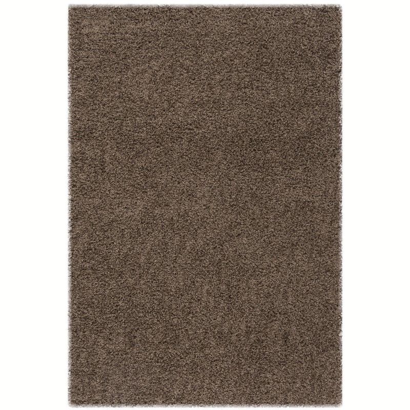 Luxurious Gray Synthetic 5' x 7' Hand-Knotted Shag Area Rug