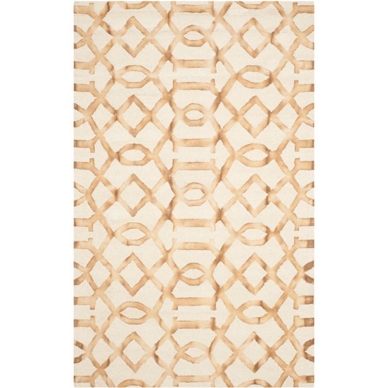 Hand-Tufted Ivory & Camel Wool Rectangular Area Rug, 5' x 8'