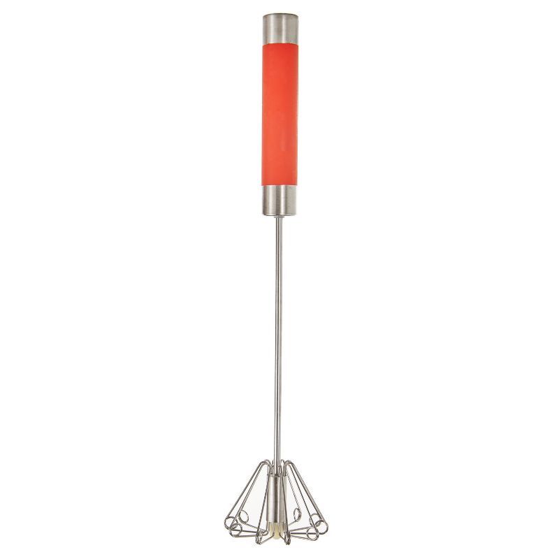 Red Stainless Steel 12-Inch Balloon Whisk with Ergonomic Handle