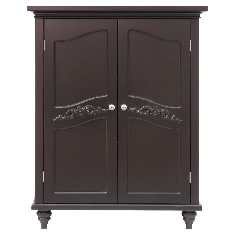 Versailles Dark Espresso MDF Cabinet with Adjustable Shelves