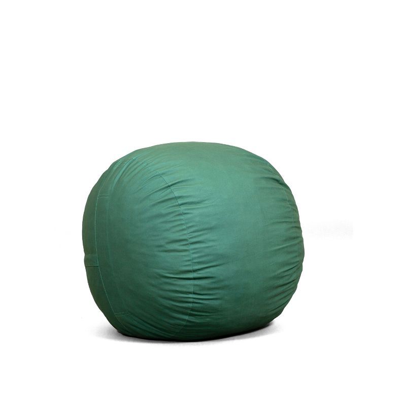 Medium Collegiate Green Recycled Denim Bean Bag Chair with Removable Cover