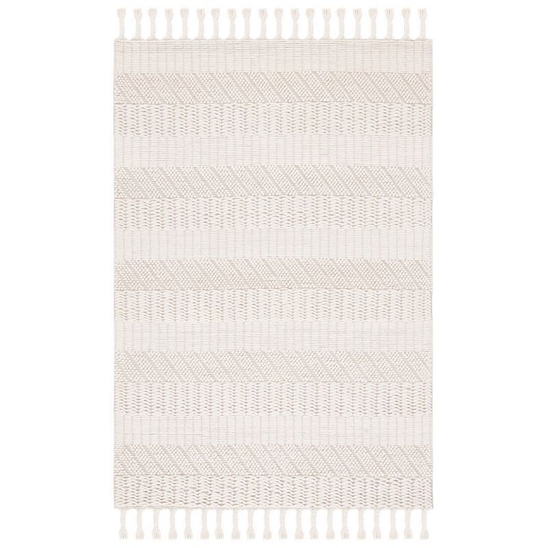 Ivory Handmade Wool Tufted 6' x 9' Area Rug