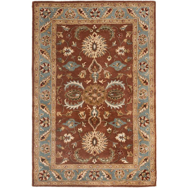 Heritage Brown and Blue Hand-Tufted Wool Area Rug