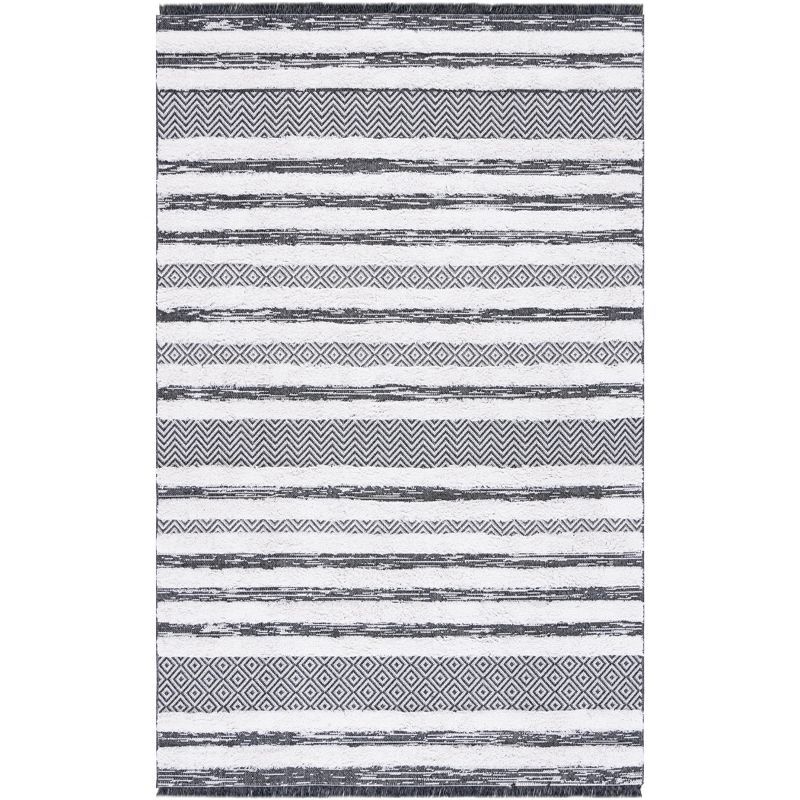 Ivory Nomadic Charm 5' x 7' Synthetic Flat Woven Area Rug