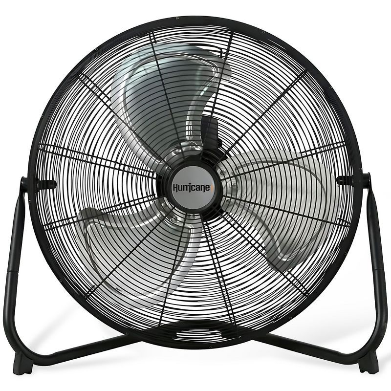 Hurricane Pro 20 Inch Black Metal Floor Fan with Adjustable Height