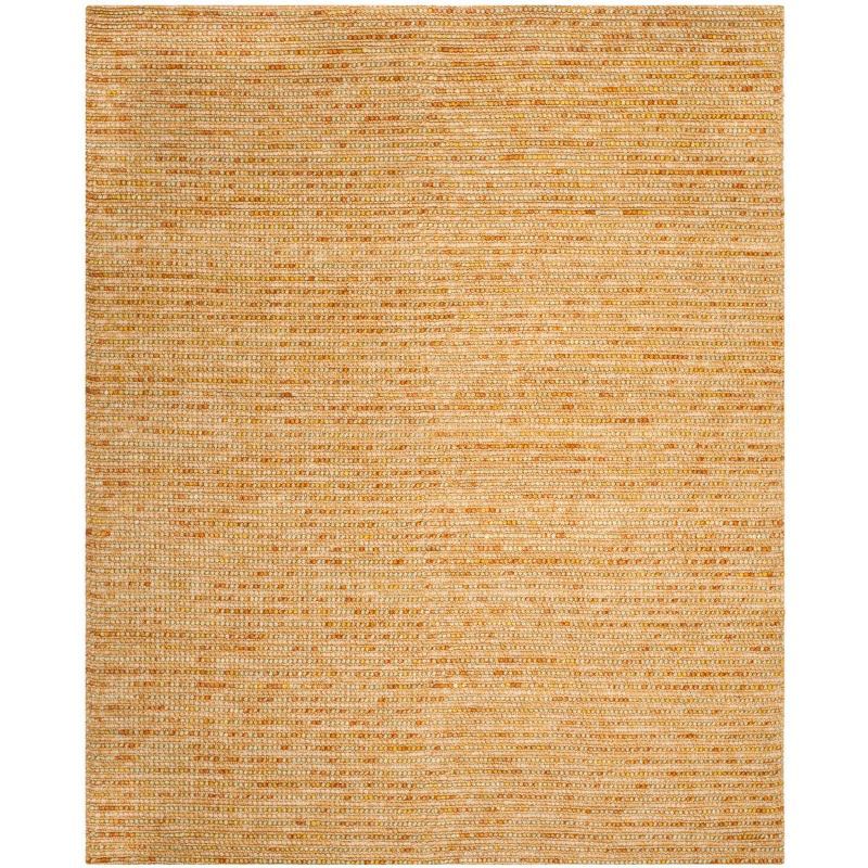 Hand-Knotted Bohemian Gold and Multicolor Wool-Cotton Blend Area Rug, 8' x 10'