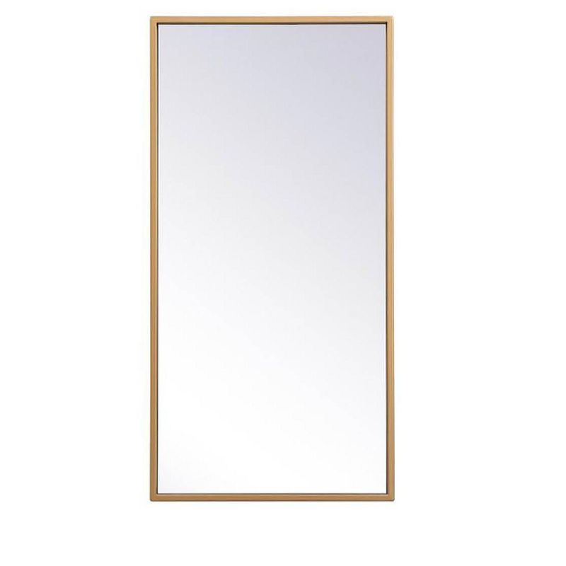 Transitional Silver Finish Rectangular Wood Mirror 14x28 inch