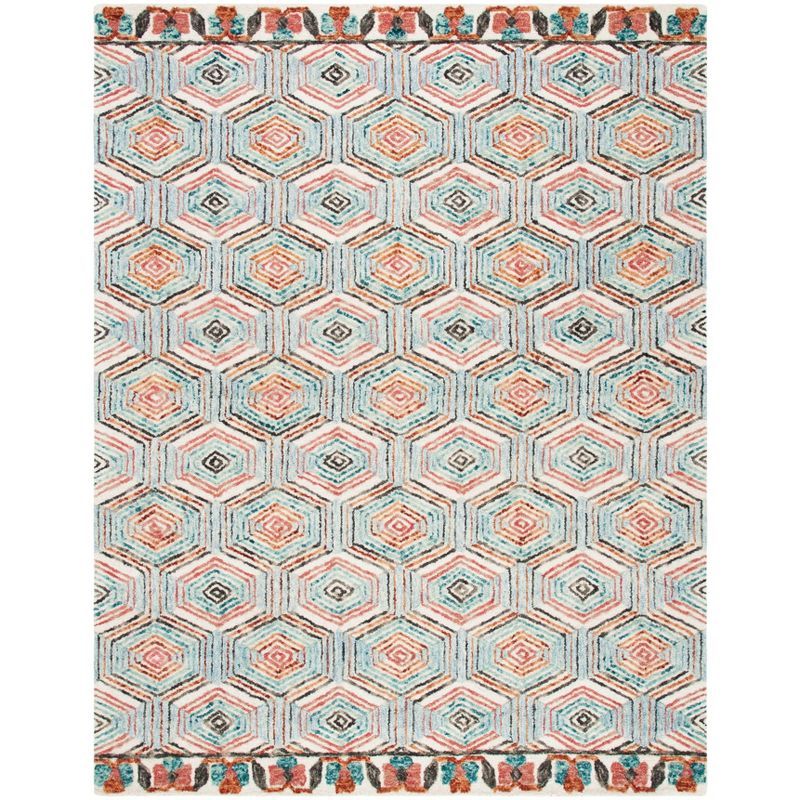 Elegant Trace 9' x 12' Hand-Tufted Wool Area Rug in Light Blue