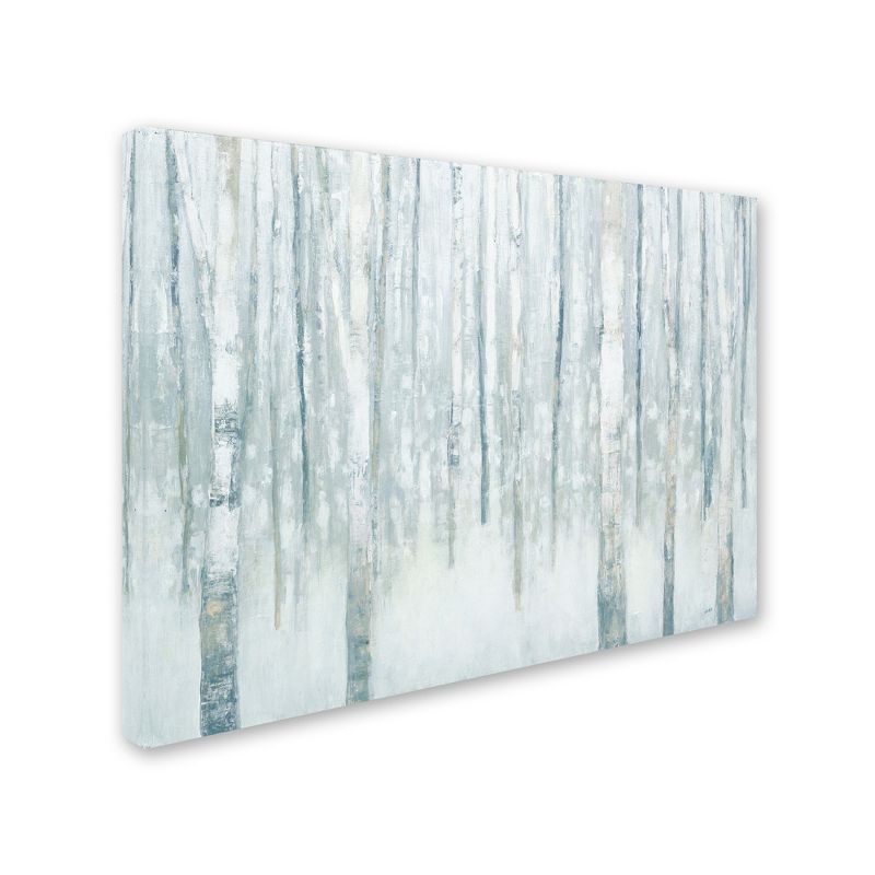 Birches in Winter Blue Gray Canvas Landscape Art