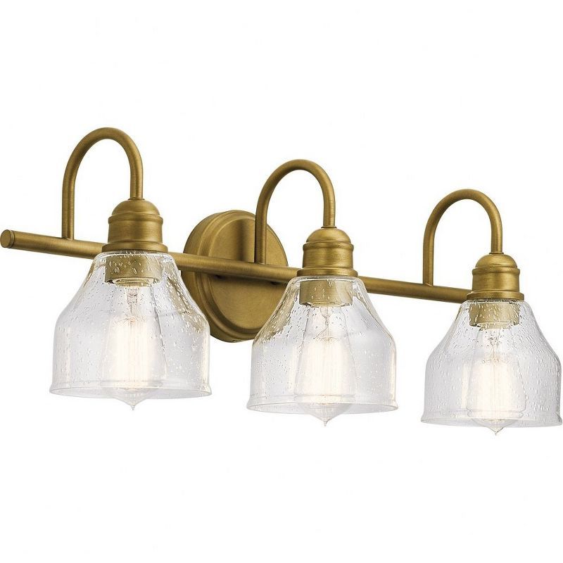 Avery Natural Brass 24" Transitional 3-Light Vanity Fixture