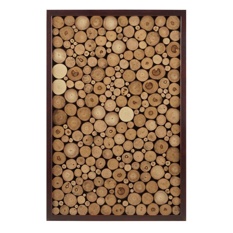 Topi Natural Wood Slice Mosaic Rectangular Wall Art