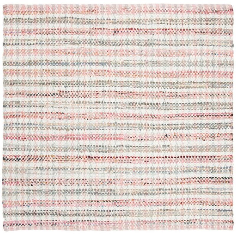 Montauk 6' x 6' Pink/Multi Flat Woven Wool Cotton Area Rug