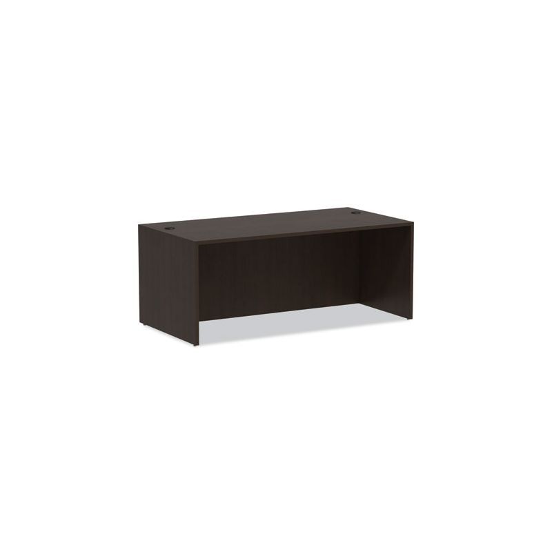 Espresso Brown Laminate Office Desk with Modesty Panel