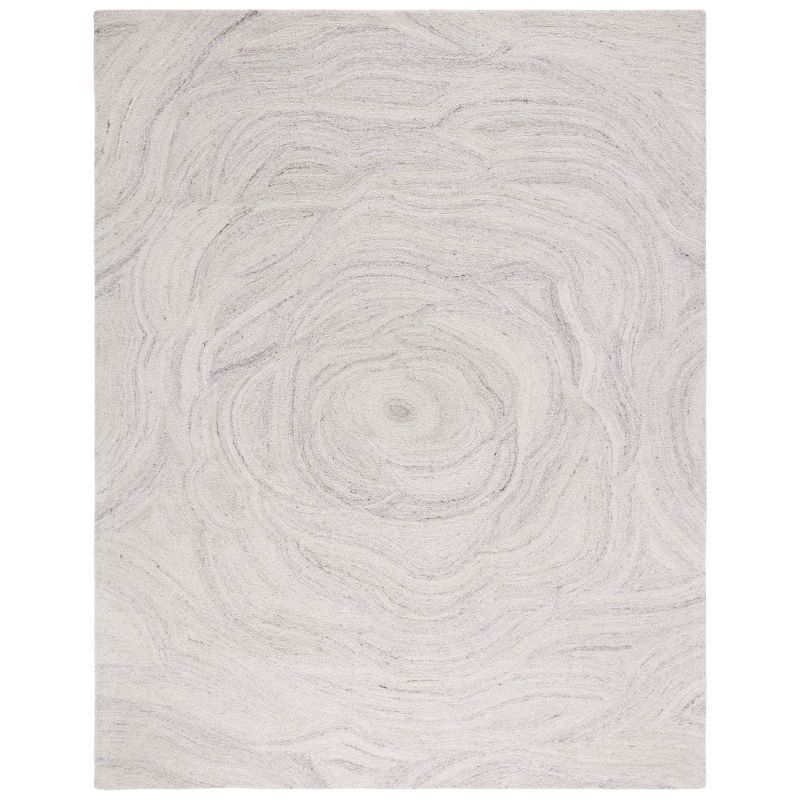 SAFAVIEH Abstract Kebo Distrssed Area Rug, Light Grey/Beige, 8' x 10'