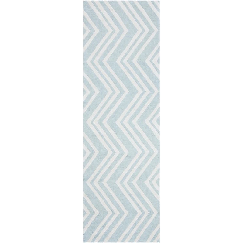 Mint and Ivory Hand-Tufted Wool Kids Runner Rug
