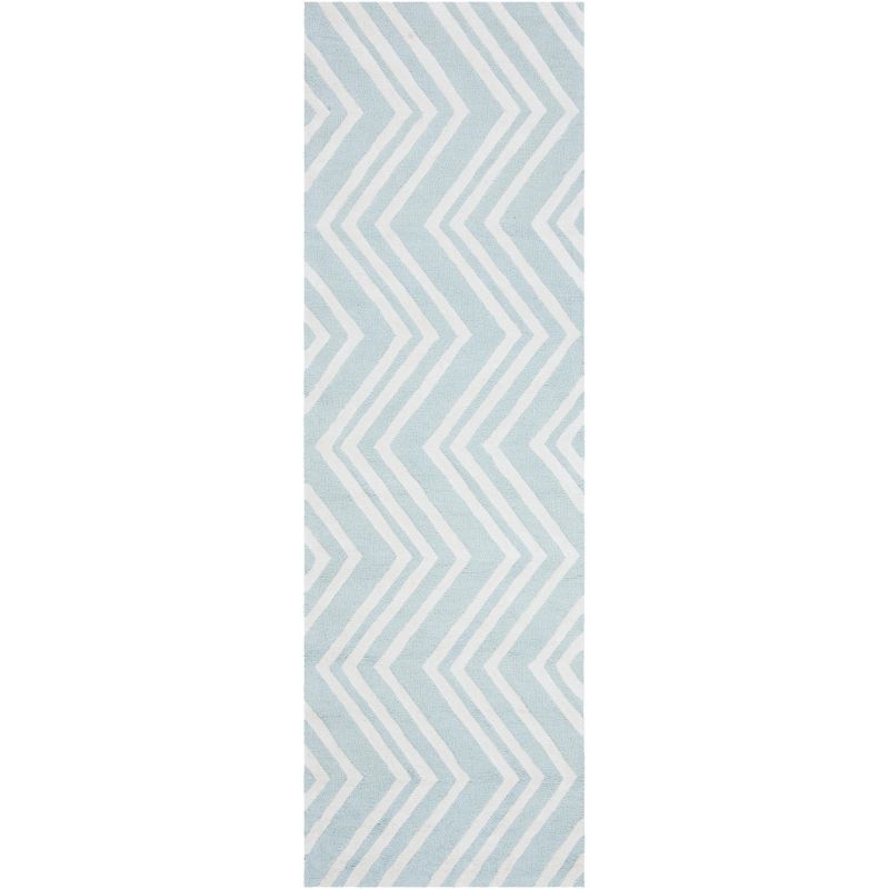 Mint and Ivory Hand-Tufted Wool Kids Runner Rug