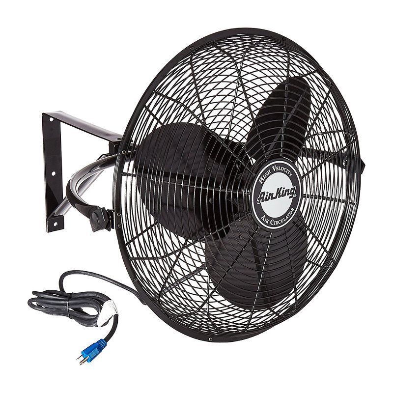 Air King 20-Inch Black Steel Wall Mounted Fan