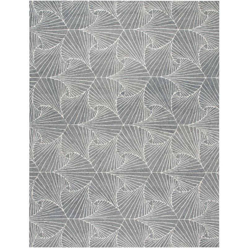 Handmade Gray Wool 8' x 10' Tufted Rectangular Area Rug