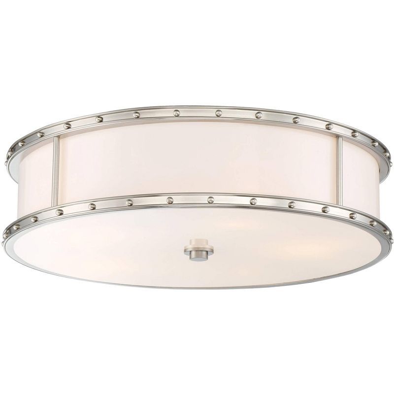 Brushed Nickel LED Flush Mount with Etched Opal Glass