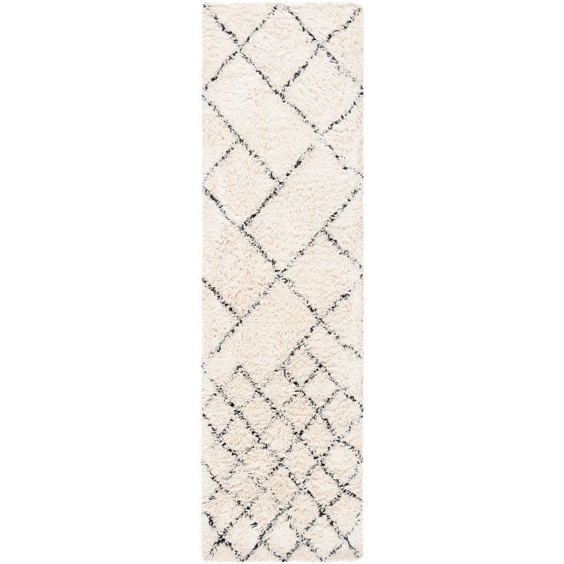 Ivory Hand-Tufted Wool Runner Rug, 8' x 8'