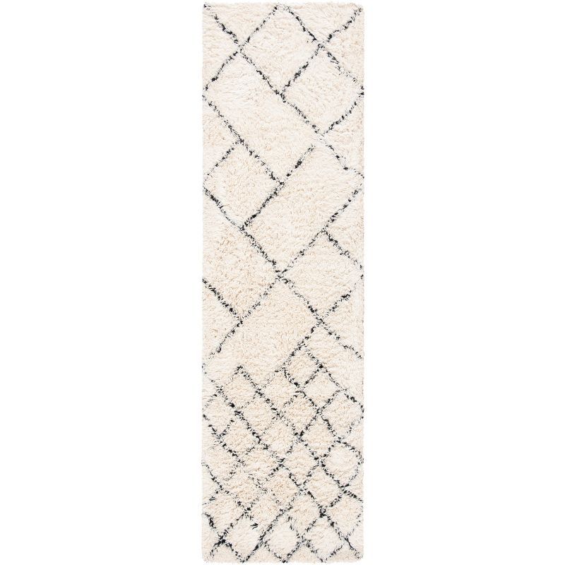 Ivory Hand-Tufted Wool Runner Rug, 8' x 8'