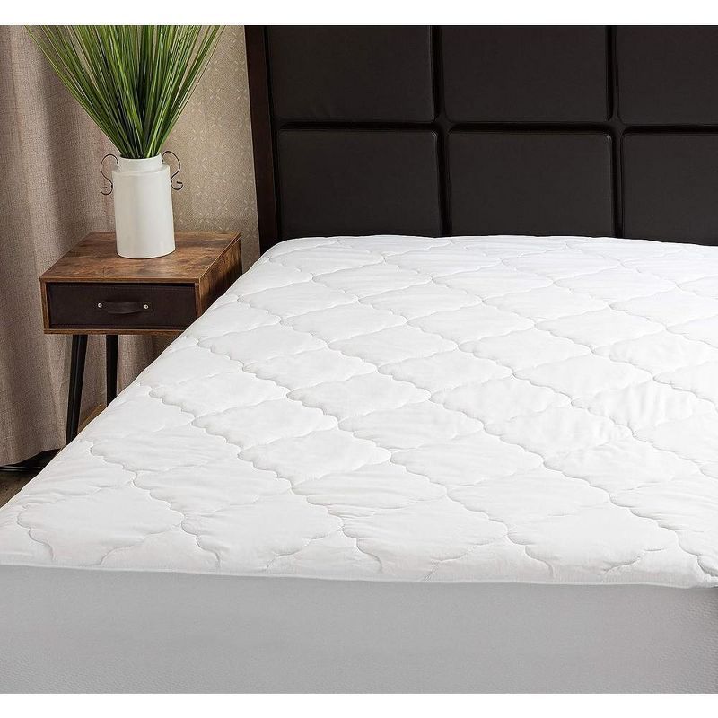 Micropuff White Twin Down Alternative Quilted Mattress Pad