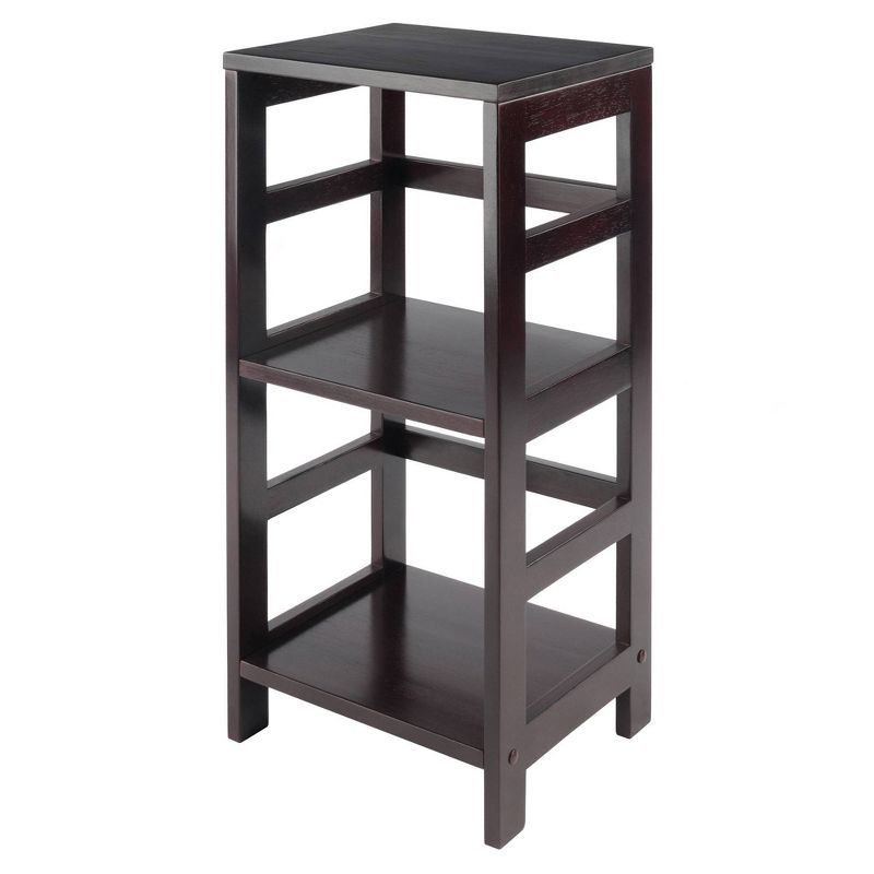 Espresso Finish Traditional Wooden 2-Tier Narrow Bookshelf