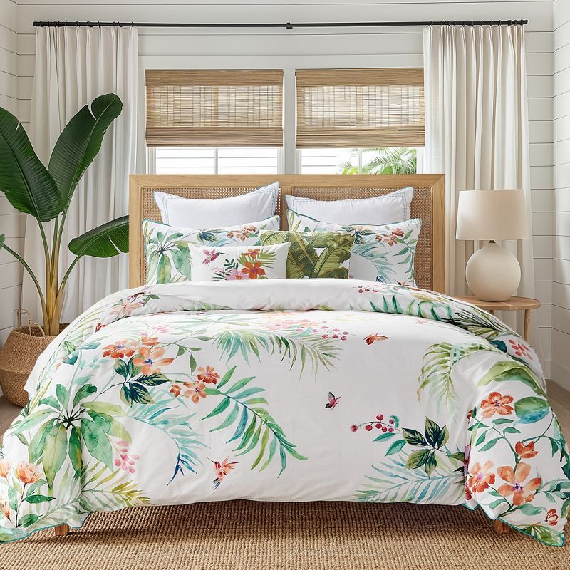 Hummingbird Grove Twin/Twin XL Cotton Floral Duvet Cover Set