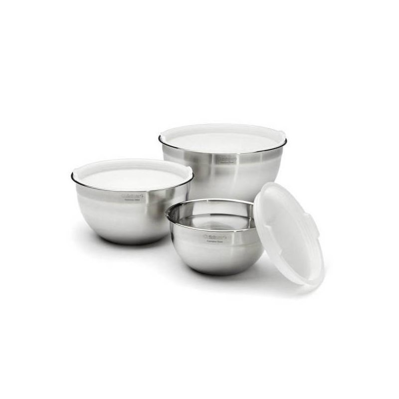 Cuisinart 3-Piece Stainless Steel Mixing Bowl Set with Lids