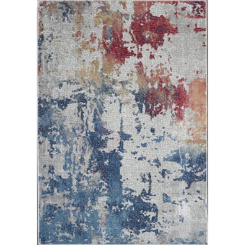 Spectra Swirl 48''x72'' Multicolor Abstract Synthetic Area Rug