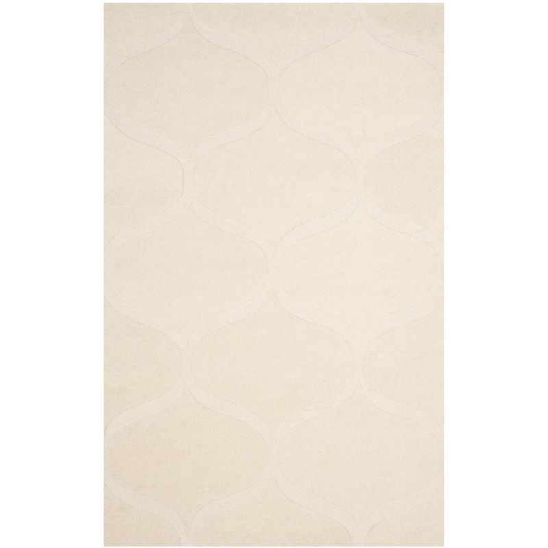 Ivory Hand-Tufted Wool Geometric 5' x 8' Area Rug