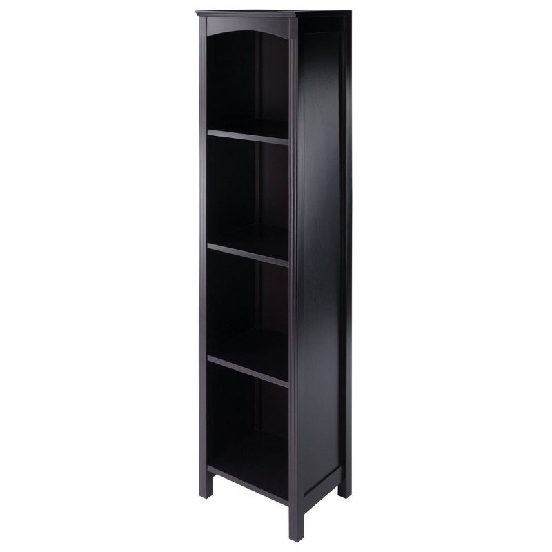 Transitional Espresso Brown Wood 5-Tier Storage Shelf